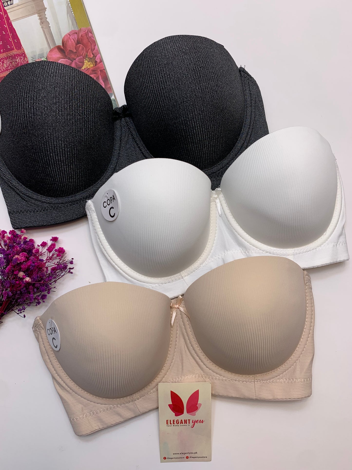 C Cup Size Half Cup Shape Padded Push up Wired Plain Bra