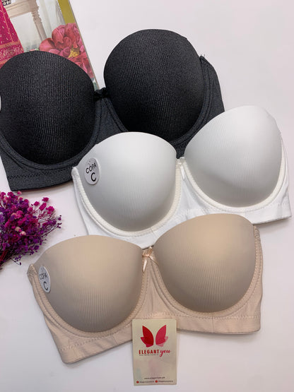 C Cup Size Half Cup Shape Padded Push up Wired Plain Bra