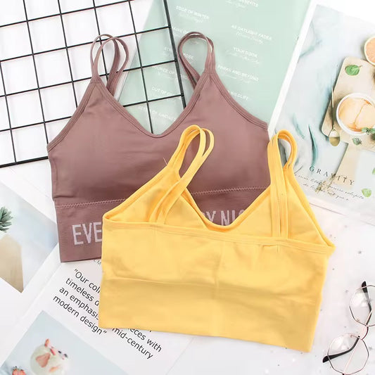 Double Strip Yoga Sports Bra Free Size For (30-38)