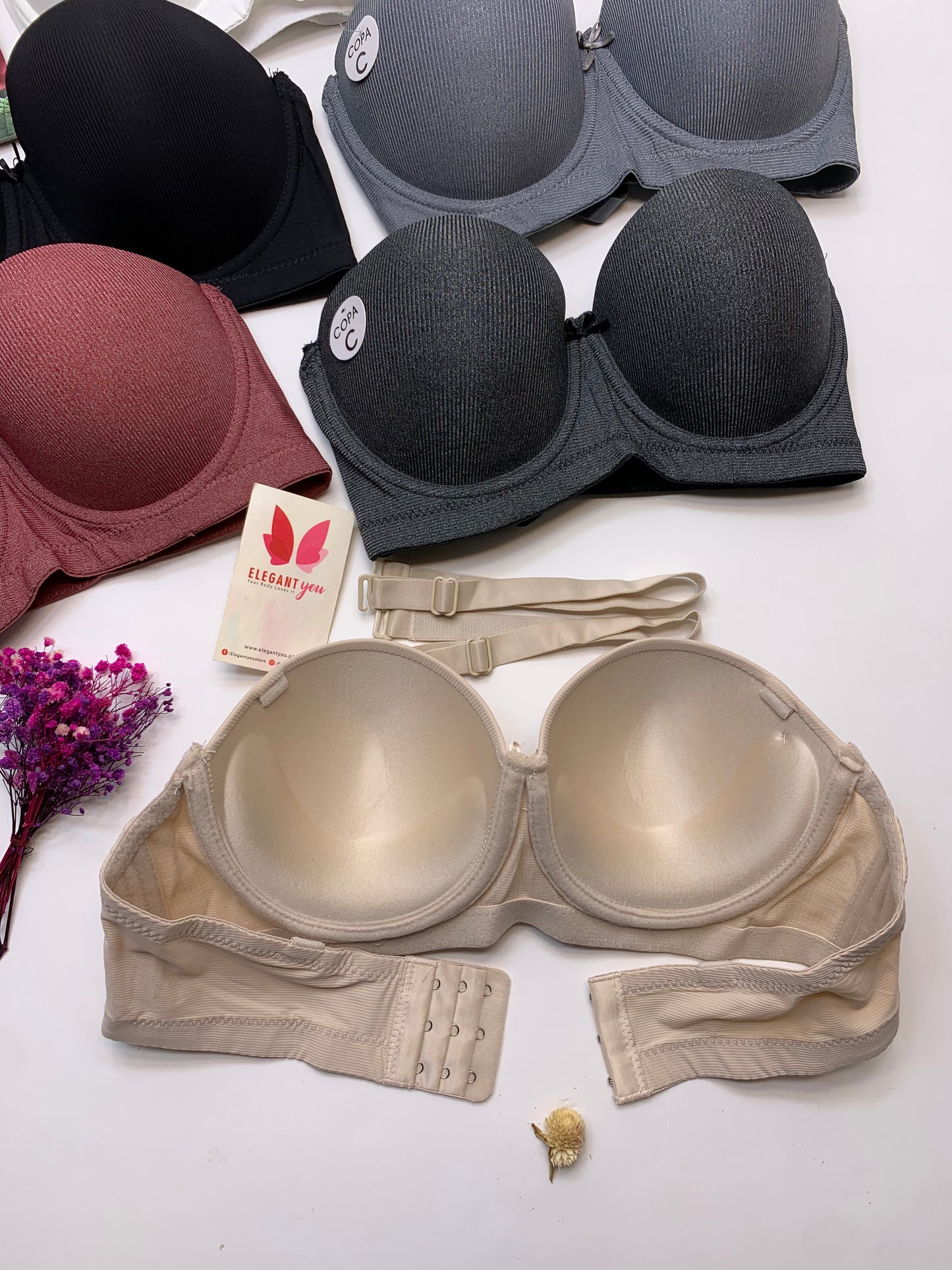 C Cup Size Half Cup Shape Padded Push up Wired Plain Bra