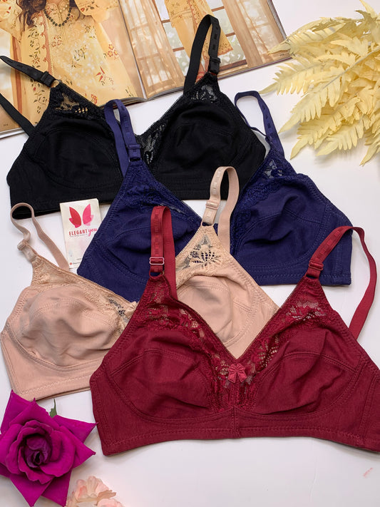 Soft Cotton Half Cup Lace Daily Wear Bra