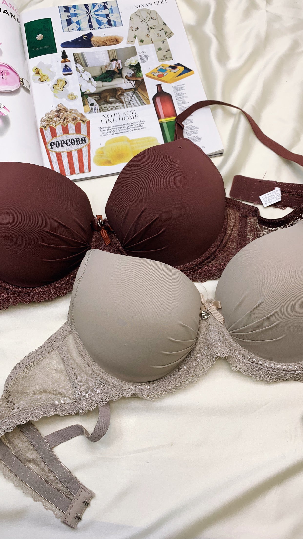 Elegant Lace Straps Padded Pushup Wire Bra