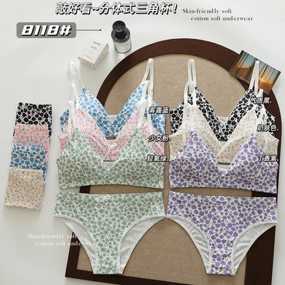 Daily Wear Flower Design Bra and Panty Set