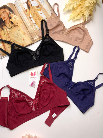 Soft Cotton Half Cup Lace Daily Wear Bra