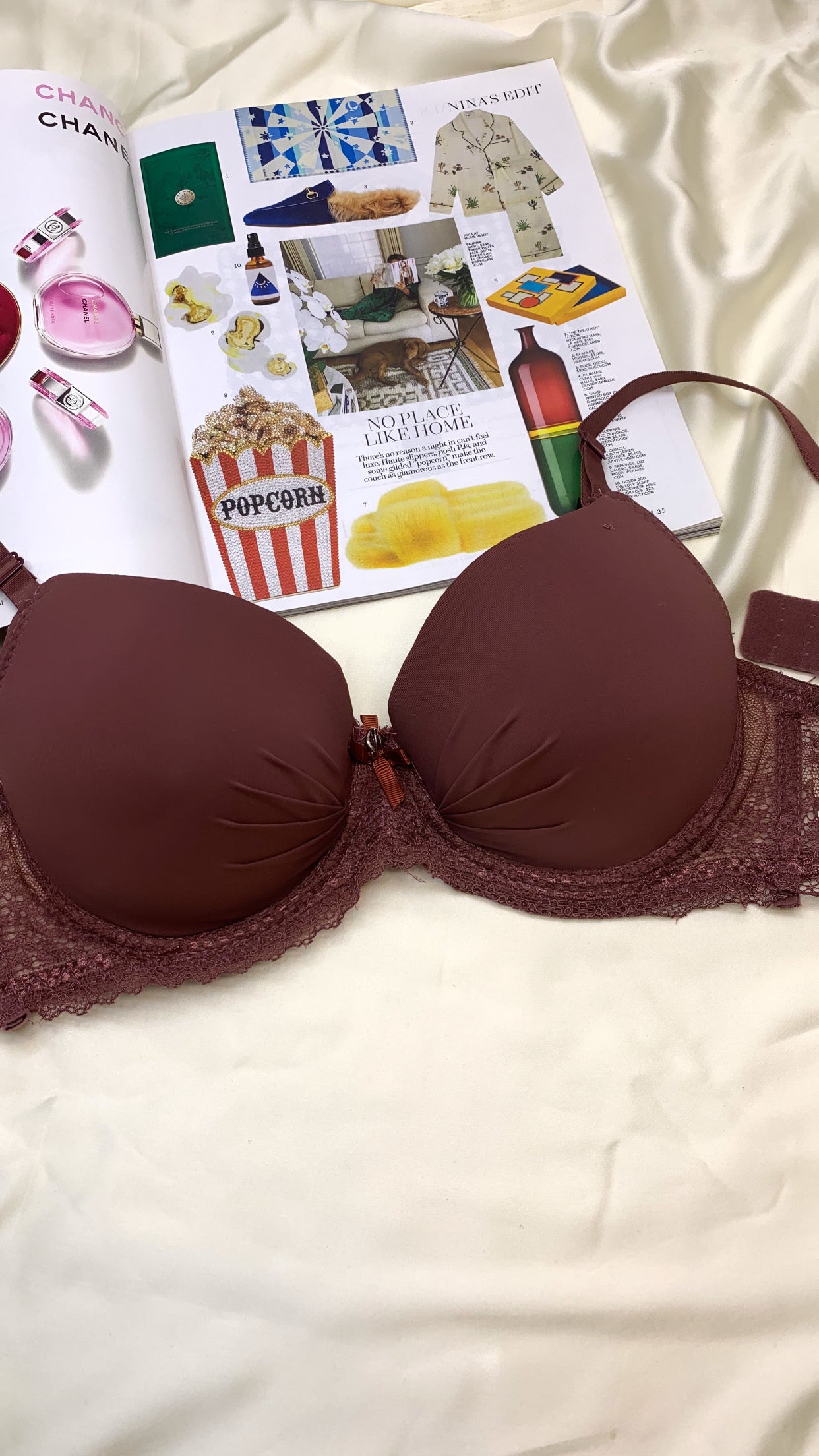Elegant Lace Straps Padded Pushup Wire Bra