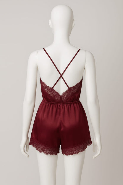 Bow Style Net Embriodid Bodysuit Set #7107