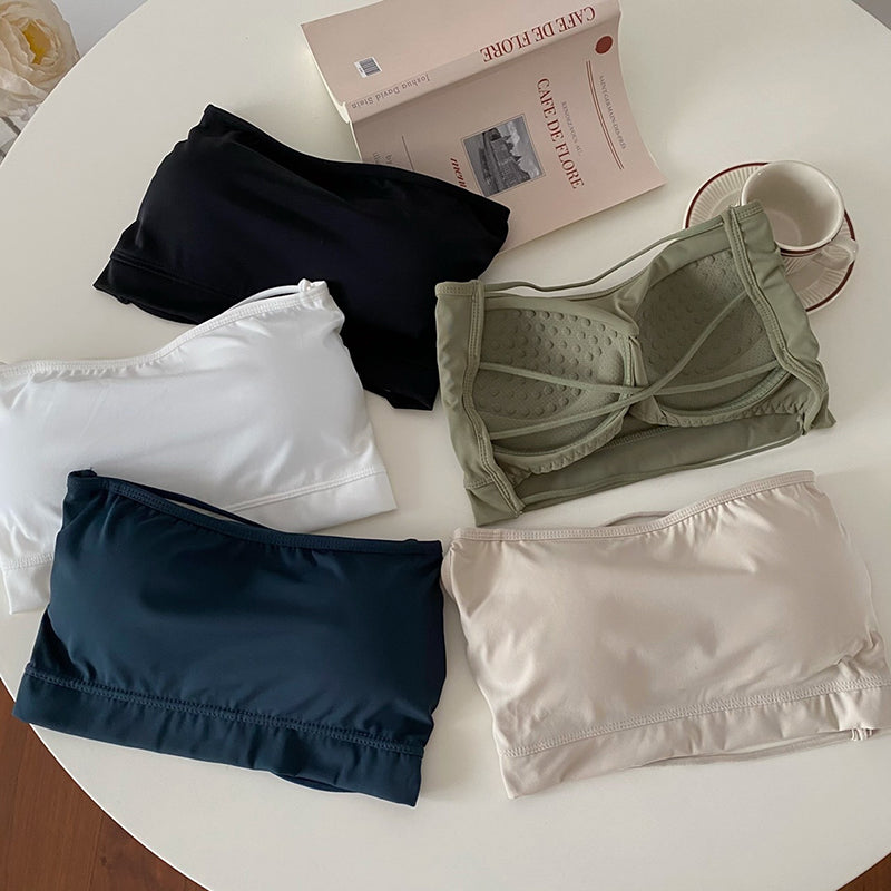Seamless Criss Cross(T) Strapless  Bra Without Hooks Free Size for (28-34) (074)