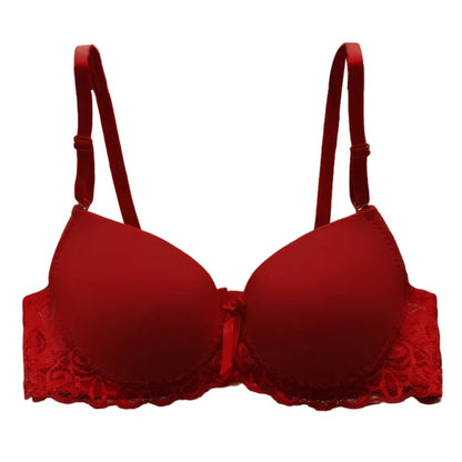 Padded Pushup Underwire Bra With Lace Straps