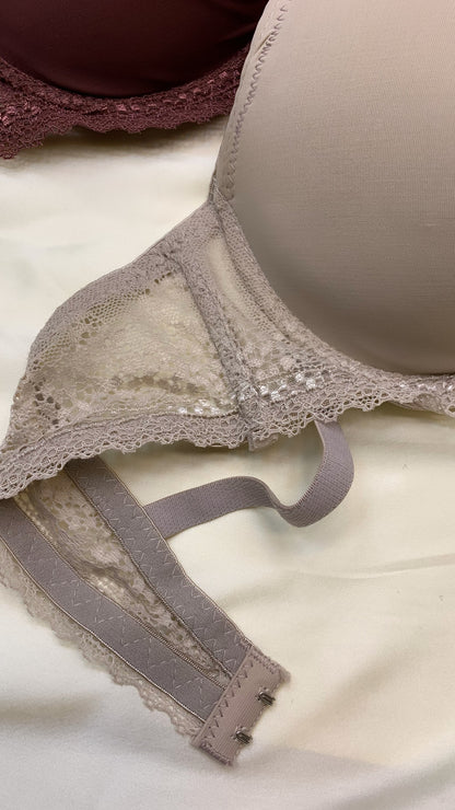 Elegant Lace Straps Padded Pushup Wire Bra