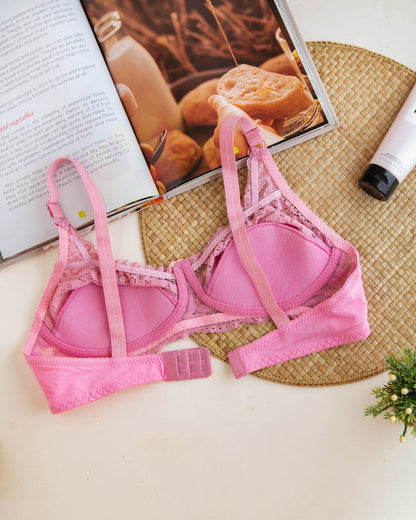 Elegant Thin Pad Non Wire Lace Bra (095)