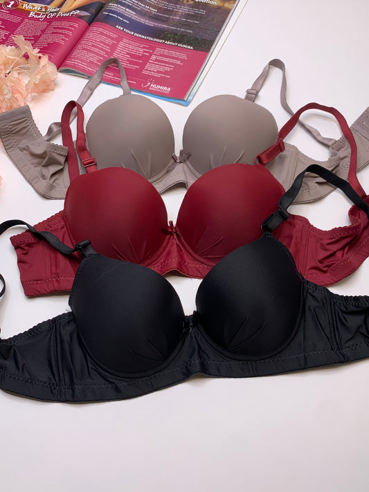 Elegant Demi Cup Padded Push-up Under Wire Bra