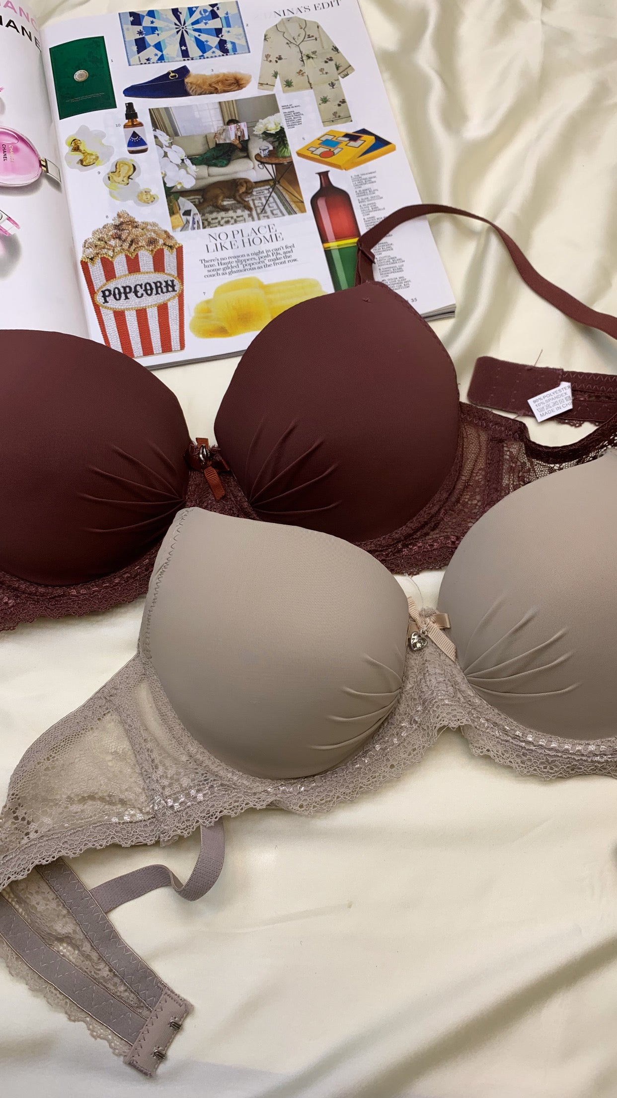 Elegant Lace Straps Padded Pushup Wire Bra