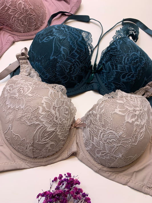 (36-40)C  Elegant Criss Cross Design Padded Pushup Wired Bra (164)
