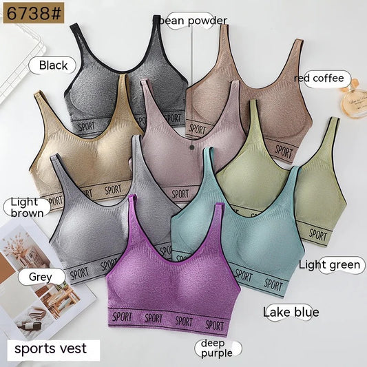 YOGA STYLE WIDE STRAP SPORTS BRA Free Size For (30-38) (041)