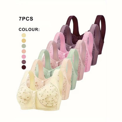 Wide Strap Front Button Bra (086)