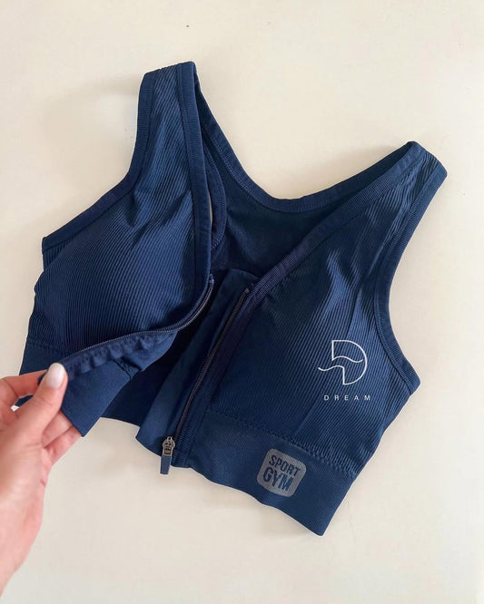 (30-38) Front Zipper Sports Bra For Gym and Yoga 8857 (098)