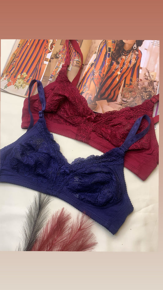 Comfy &Breathable Soft Cotton Cotton Lace Daily Wear Bra