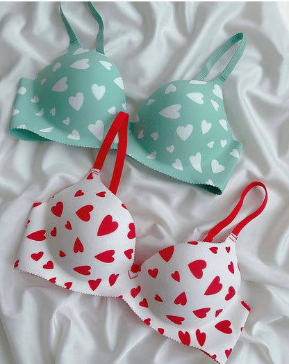 (36-42)B Seamless Heart Design Soft Push-up Bra (169)*