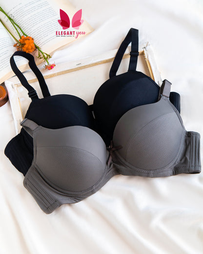 Elegant Lace Strap Single Padded Pushup Wire Bra