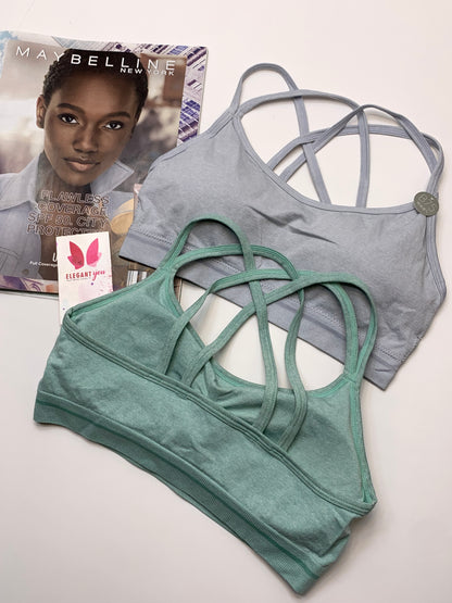 Double Stripped Anti Sweat Sports Bra Free Size For (28-34)
