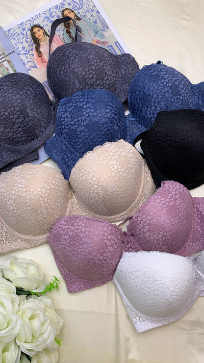 C Cup Size Light Pad Under Wire Flower Pattern Bra