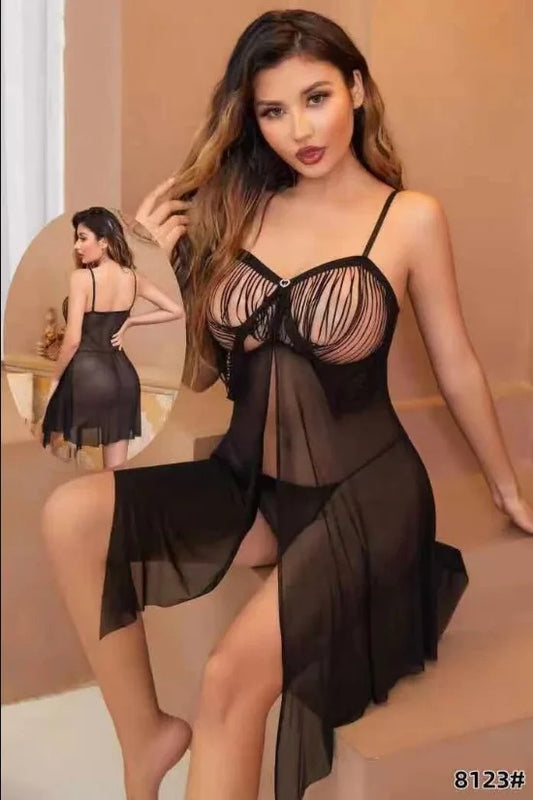 See Through Frill Cups Nighty 8123