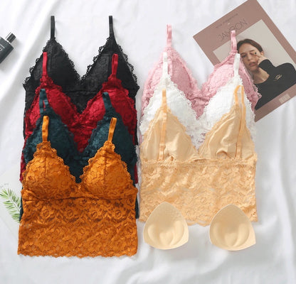 Lace Bralette With Matching Hipster Free Size For (30-36)