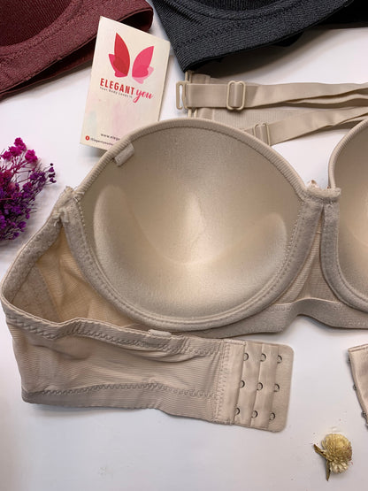 C Cup Size Half Cup Shape Padded Push up Wired Plain Bra