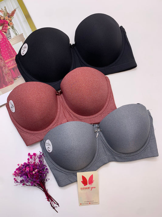 C Cup Size Half Cup Shape Padded Push up Wired Plain Bra