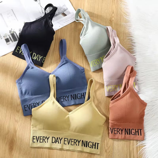 Double Strip Yoga Sports Bra Free Size (108)