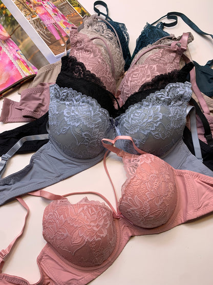 Elegant Criss Cross Design Padded Pushup Wired Bra