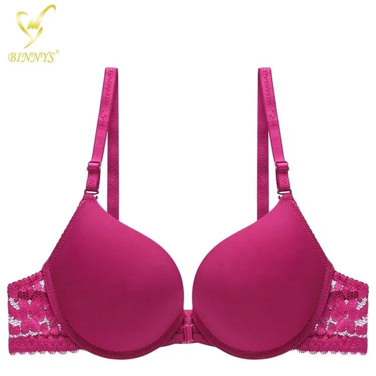 Front Open With Back Hooks Padded Push-up Bra