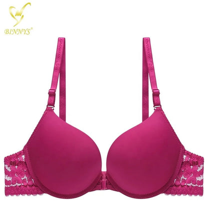 Front Open With Back Hooks Padded Push-up Bra