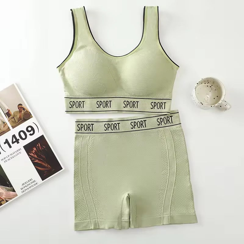 YOGA STYLE WIDE STRAP SPORTS BRA and BOXER SET Free Size For (30-38)
