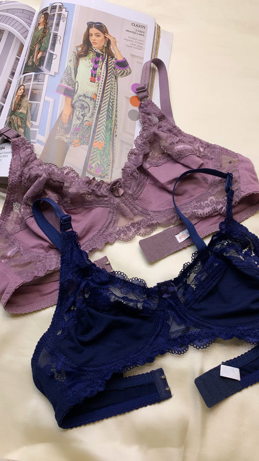 Summer Friendly Elegant Cotton Net Elegant Bra half cup