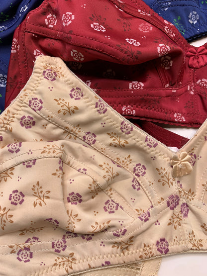 Flower Print Jersy Non Pad Non Wire Bra