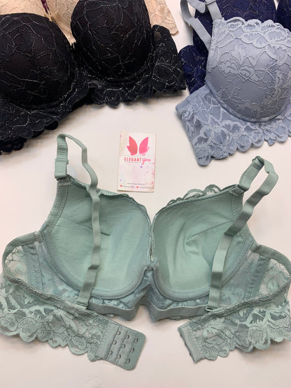 Elegant Padded Push-up Lace Bridal Bra (162)