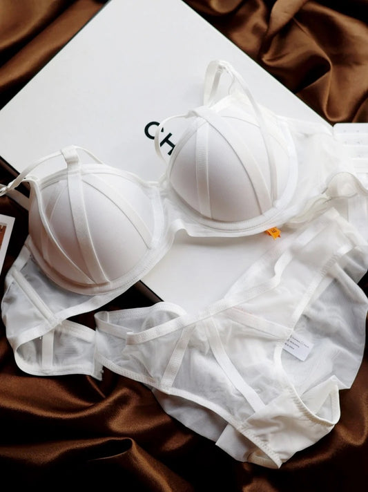 Intimate Solid Color Wired Bra with Matching Hipster