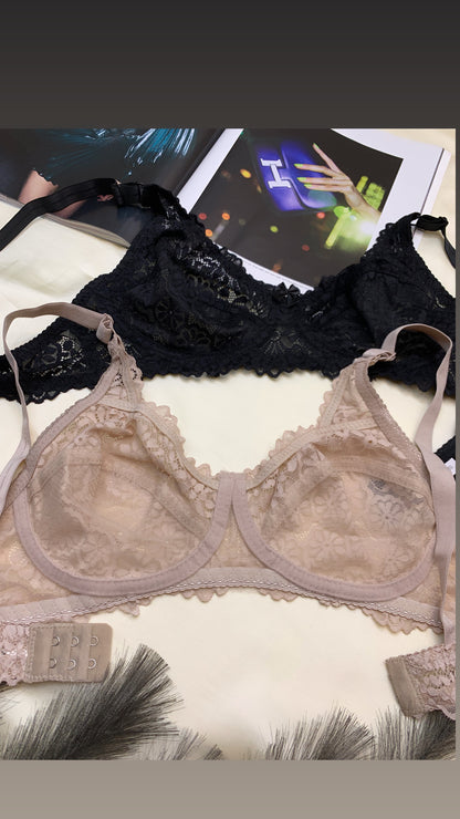 Pack Of 2 Flower Pattern Bra