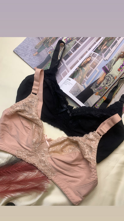 Soft Cotton Half Cup Lace Daily Wear Bra