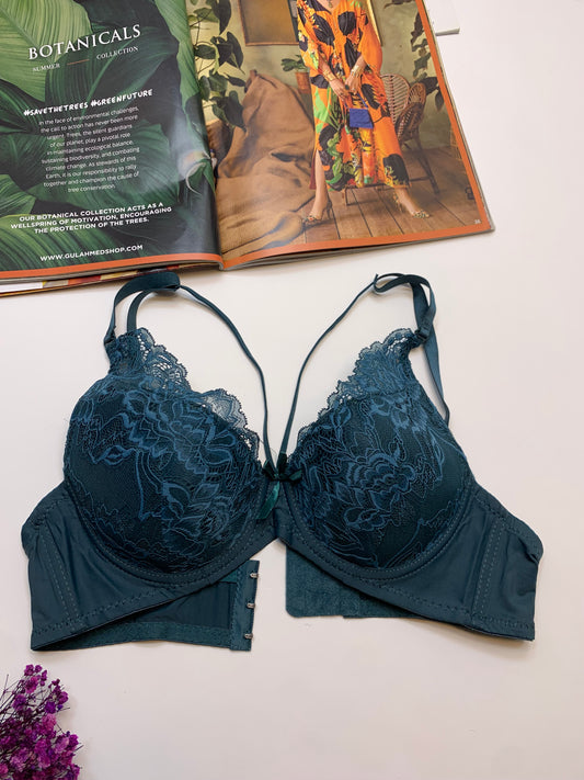 Elegant Criss Cross Design Padded Pushup Wired Bra