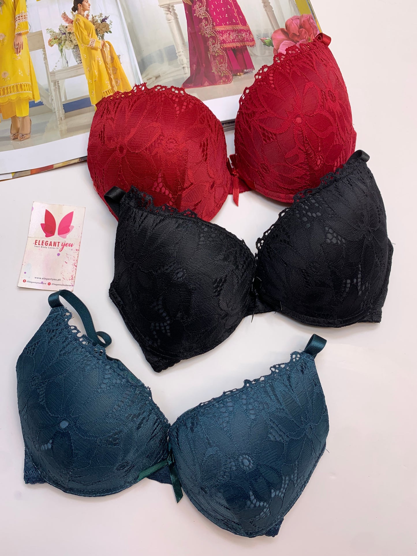 Padded Pushup Fancy Strap Bra (156)