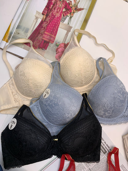 Elegant Single Padded Push-up Lace Bridal Bra (142)