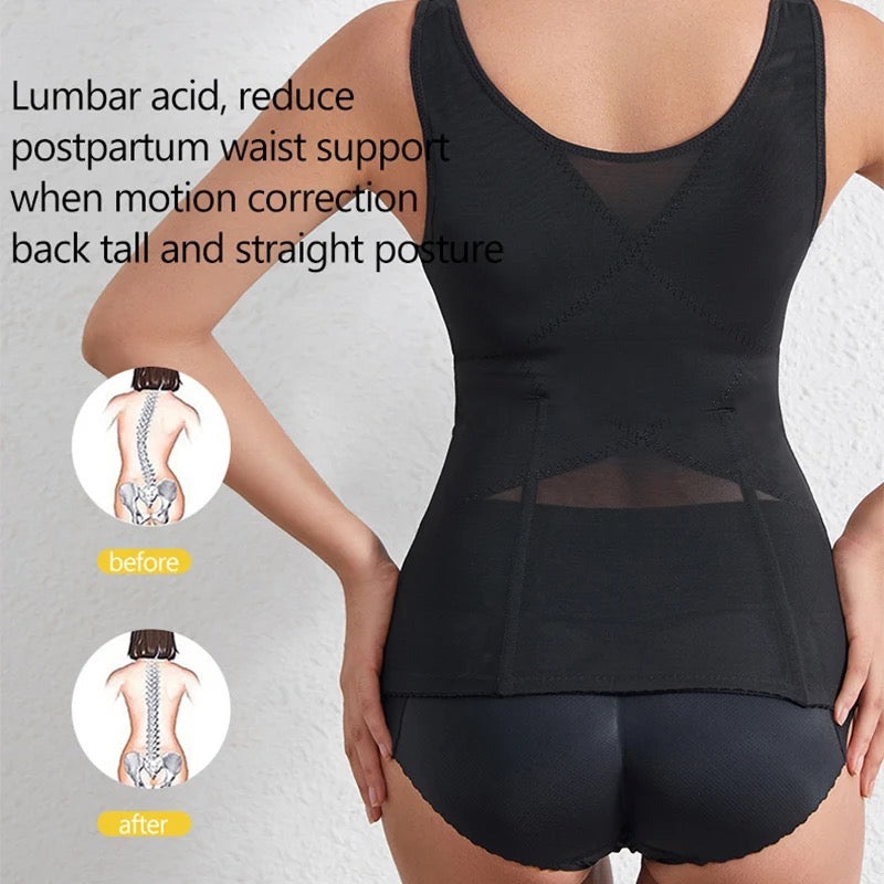 Breathable vest Style Waist and Tummy shaper with Multiple Hooks 812