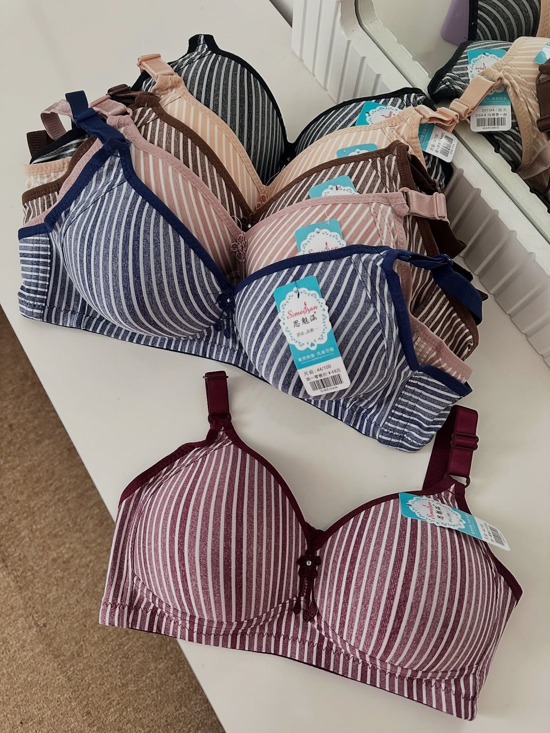 (38-44)Full Coverage Thin Padded Non Wired Bra(077)*