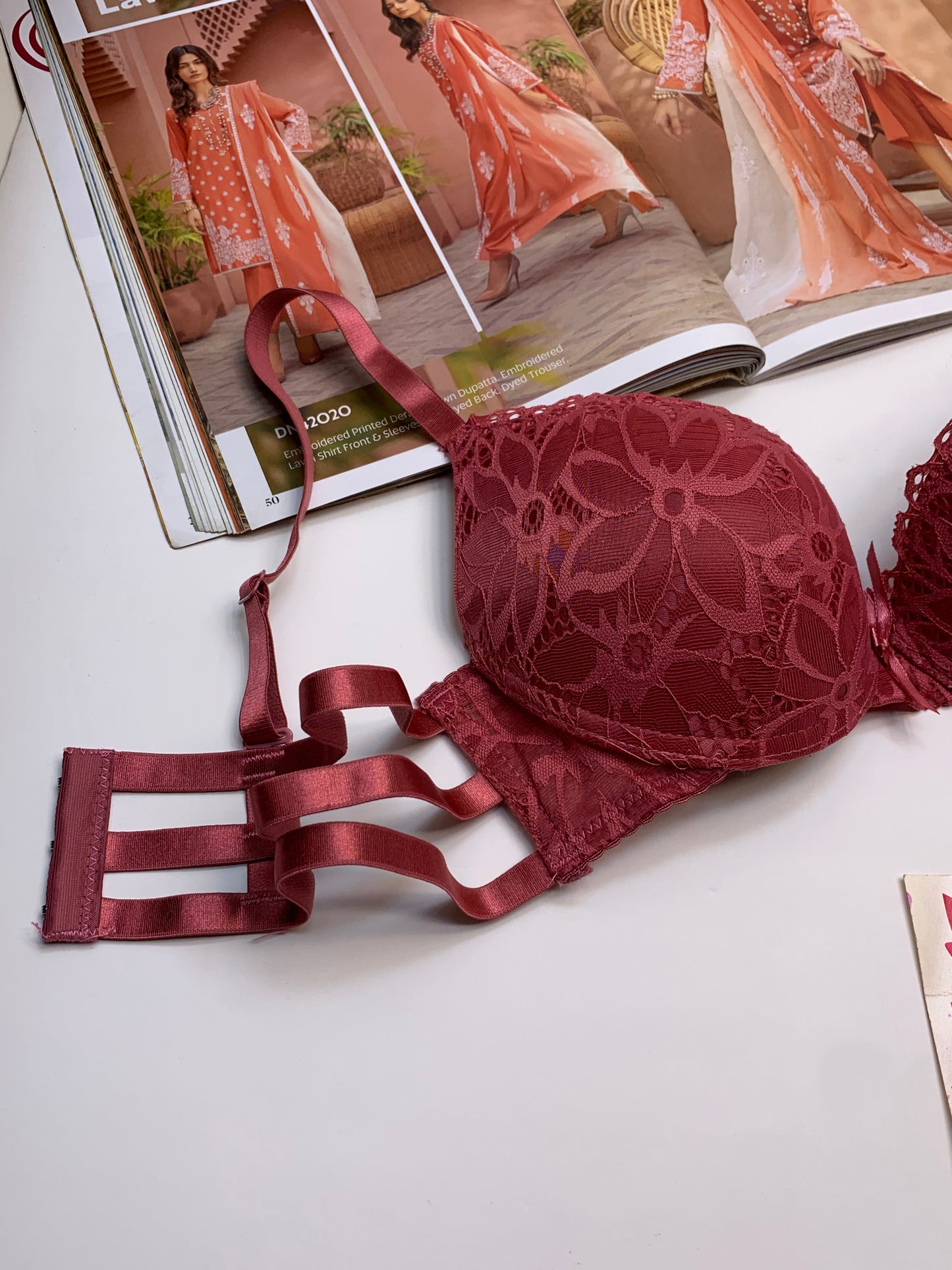 Padded Pushup Fancy Strap Bra (156)