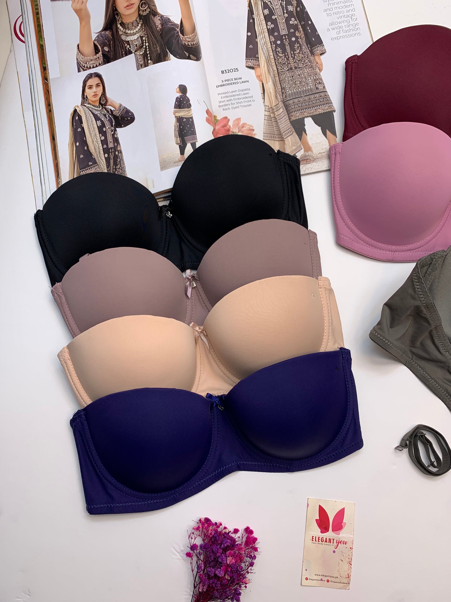 Plain Half Cup C Cupsize Padded Bra  (172)