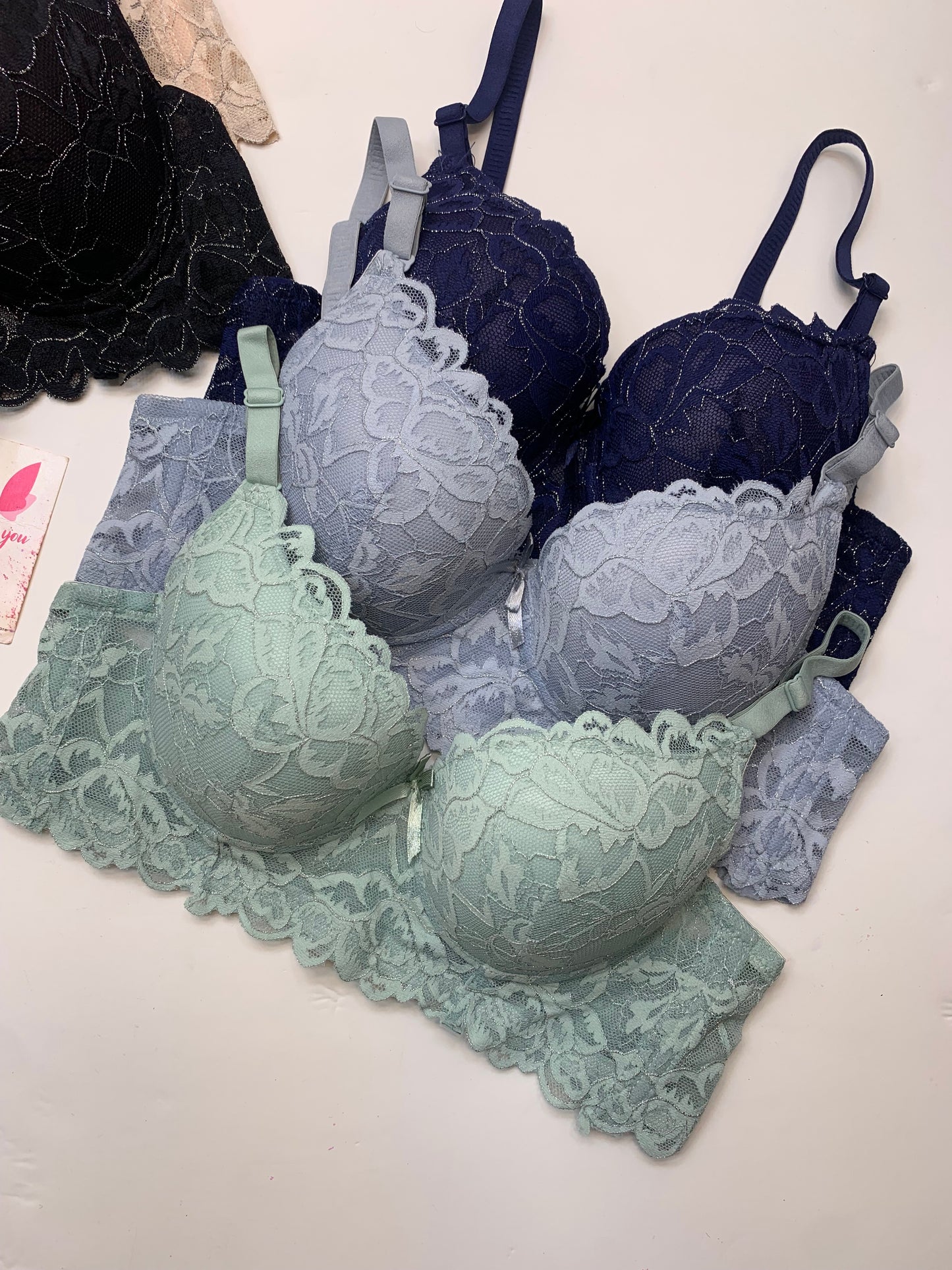 Elegant Padded Push-up Lace Bridal Bra (162)