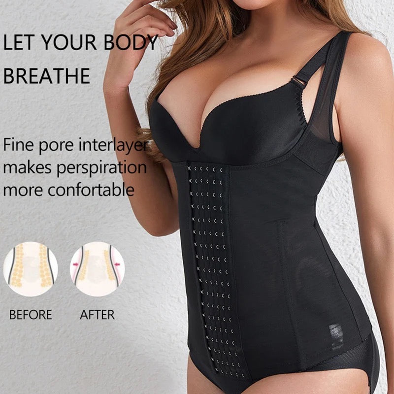 Breathable vest Style Waist and Tummy shaper with Multiple Hooks 812