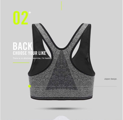 Front Zipper Sports Bra For Gym and Yoga